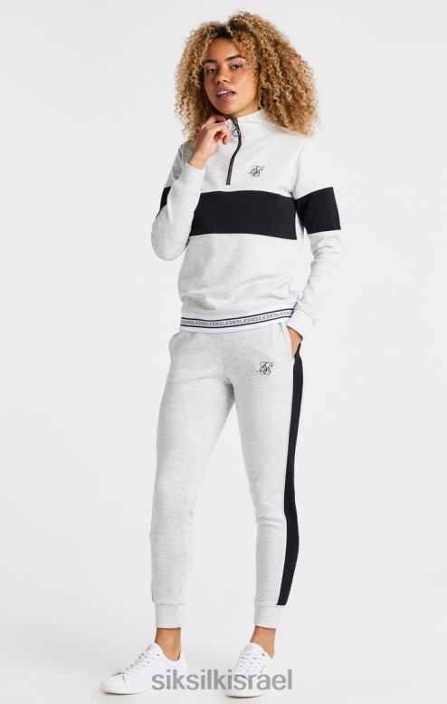 SikSilk נשים חלק עליון חוואר אפור 1/4 רוכסן D2LH2118 לבוש