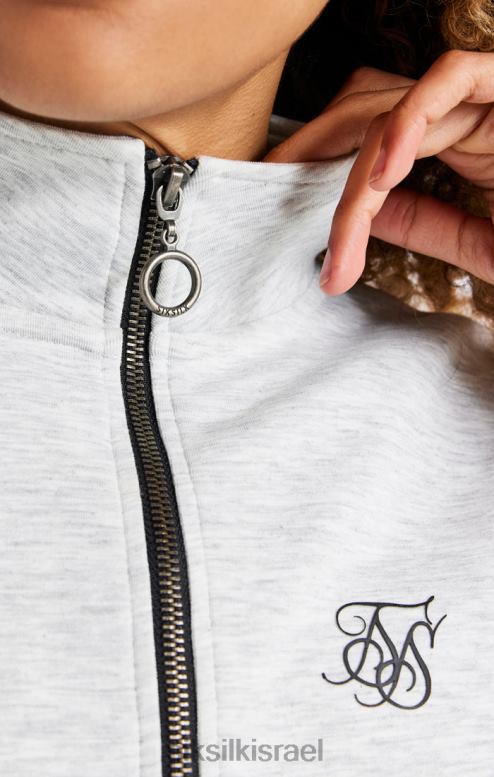 SikSilk נשים חלק עליון חוואר אפור 1/4 רוכסן D2LH2118 לבוש