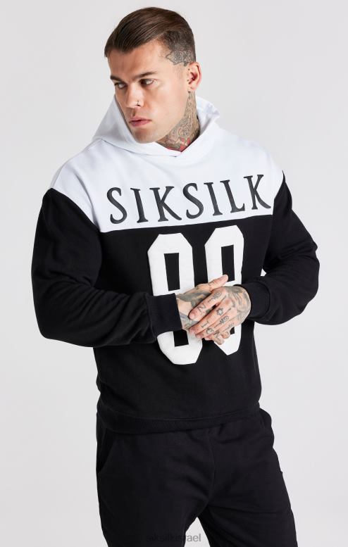 SikSilk גברים קפוצ'ון אוברסייז בהדפס רטרו שחור 89 D2LH2457 לבוש