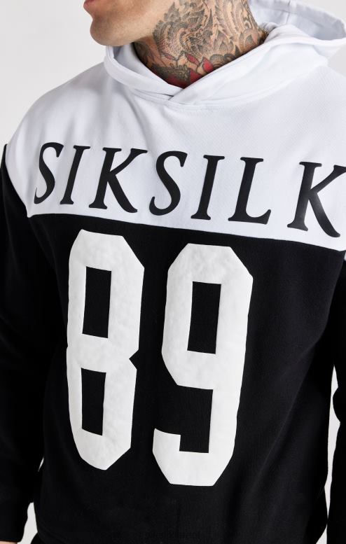 SikSilk גברים קפוצ'ון אוברסייז בהדפס רטרו שחור 89 D2LH2457 לבוש