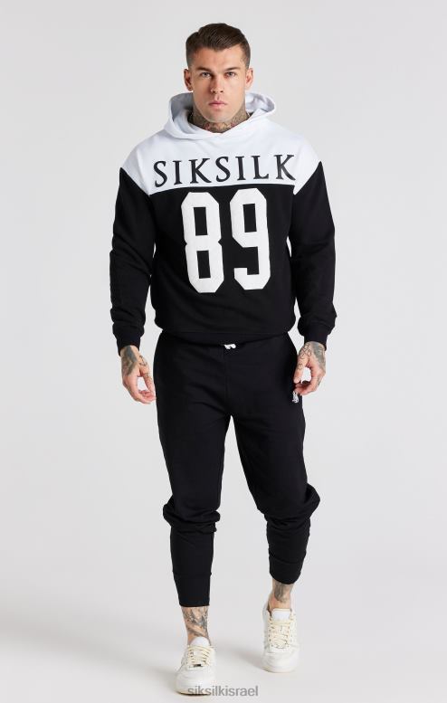 SikSilk גברים קפוצ'ון אוברסייז בהדפס רטרו שחור 89 D2LH2457 לבוש