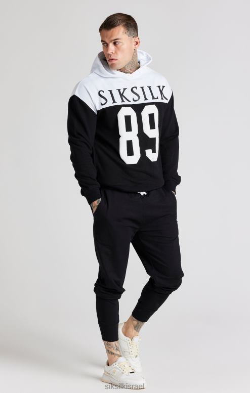 SikSilk גברים קפוצ'ון אוברסייז בהדפס רטרו שחור 89 D2LH2457 לבוש