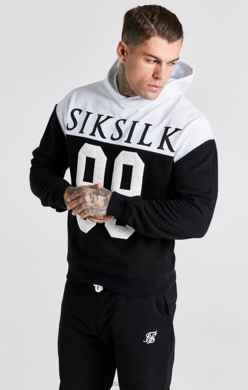 SikSilk גברים קפוצ'ון אוברסייז בהדפס רטרו שחור 89 D2LH2457 לבוש
