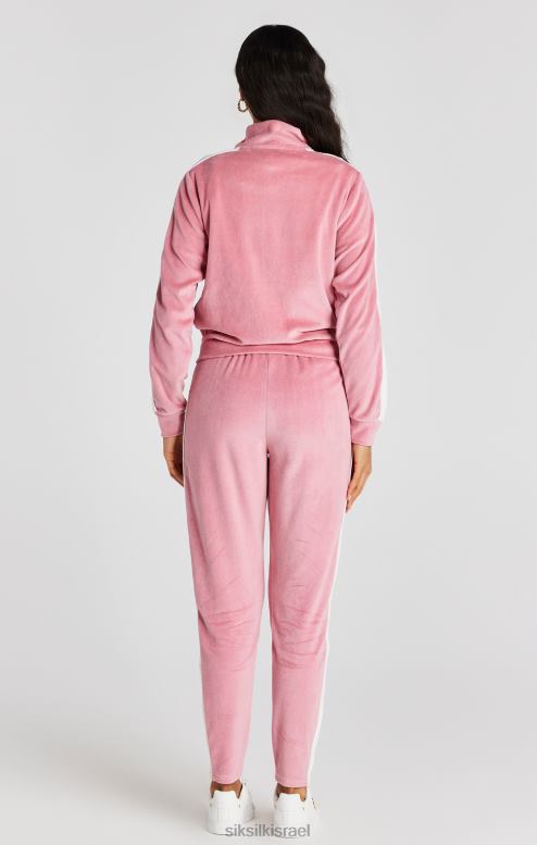 SikSilk נשים חלק עליון רצועת קטיפה ורודה D2LH2111 לבוש