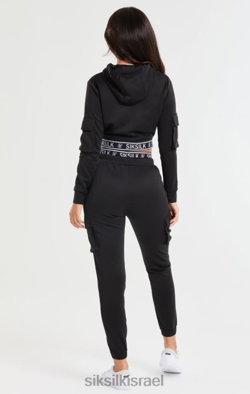 SikSilk נשים קפוצ'ון מטען קצוץ שחור D2LH2116 לבוש