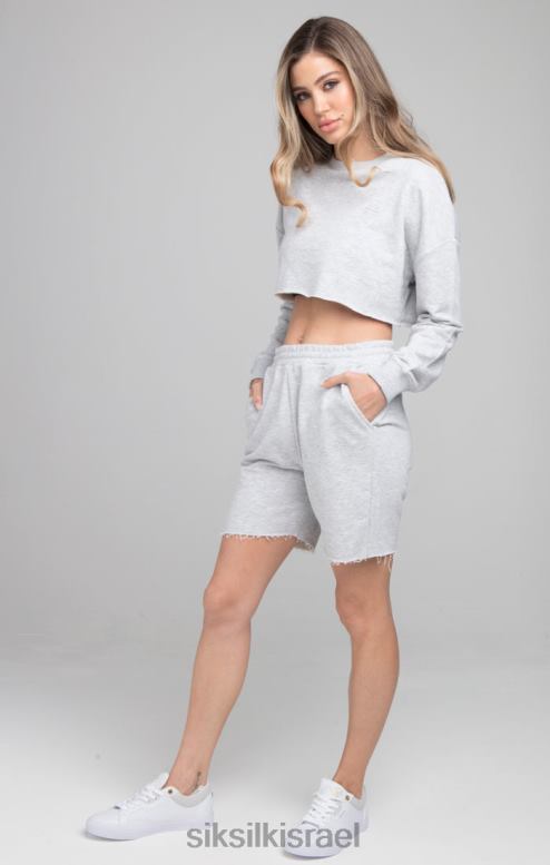 SikSilk נשים סווטשירט קצוץ - חוואר אפור D2LH2122 לבוש