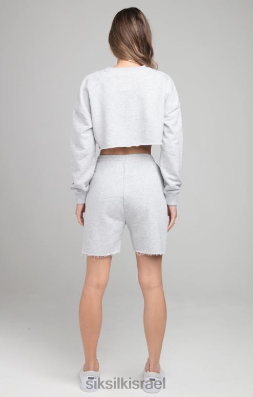 SikSilk נשים סווטשירט קצוץ - חוואר אפור D2LH2122 לבוש