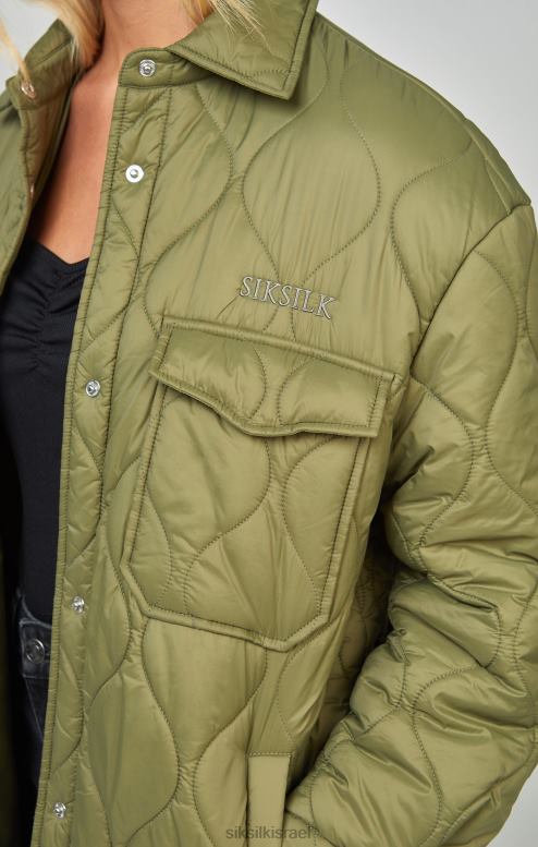 SikSilk נשים מעיל שמיכת חאקי קל משקל D2LH2126 לבוש