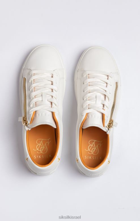 SikSilk גברים מאמן קלאסי לבן עם רוכסן פונקציונלי D2LH212 הַנעָלָה