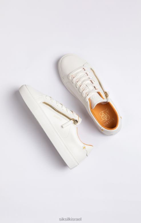 SikSilk גברים מאמן קלאסי לבן עם רוכסן פונקציונלי D2LH212 הַנעָלָה