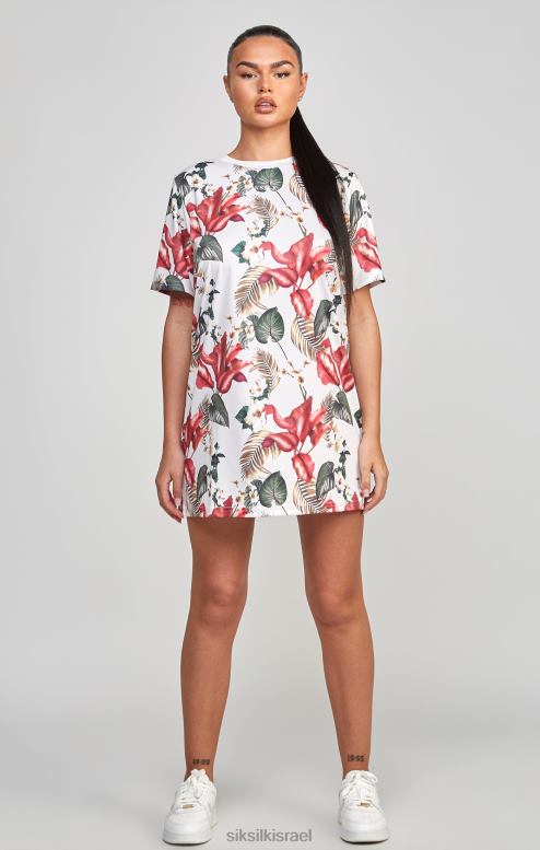 SikSilk נשים שמלת טריקו עם הדפס רטרו טרופי רב D2LH2149 לבוש