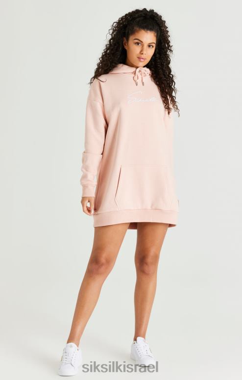 SikSilk נשים שמלת קפוצ'ון אוברסייז ורודה D2LH2152 לבוש