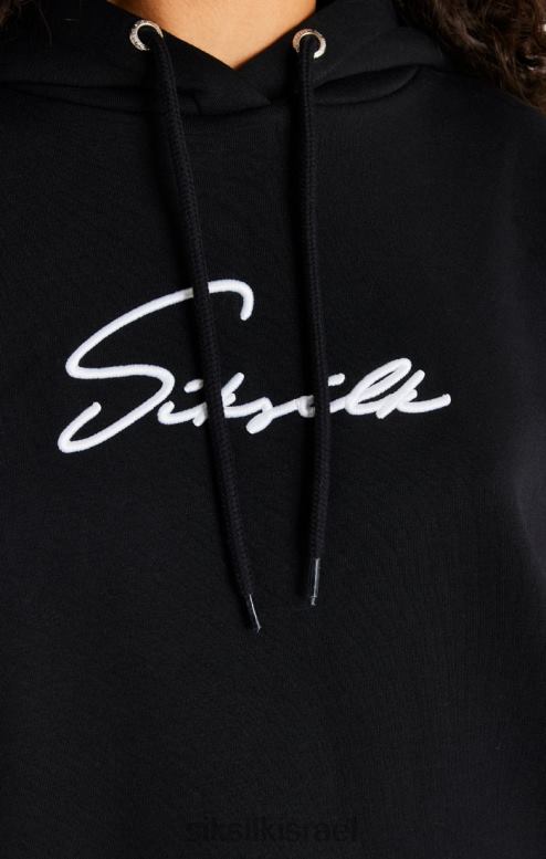 SikSilk נשים שמלת קפוצ'ון אוברסייז שחורה D2LH2154 לבוש