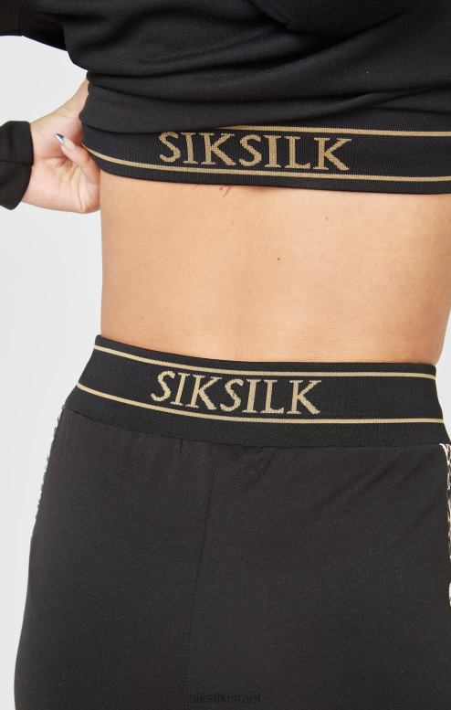 SikSilk נשים מכנסי טרנינג עם פאנלים בהדפס נמר שחור D2LH2174 לבוש