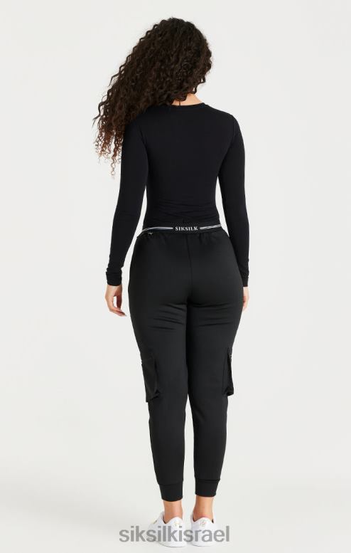 SikSilk נשים מכנס מטען שחור D2LH2184 לבוש