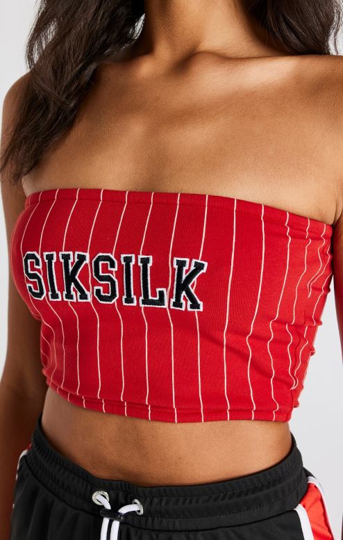 SikSilk נשים טופ פסי סיכה אדום D2LH2208 לבוש