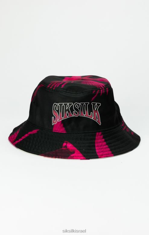 SikSilk לִשְׁנֵי הַמִינִים כובע דלי שחור הפיך מודפס D2LH2232 אבזר