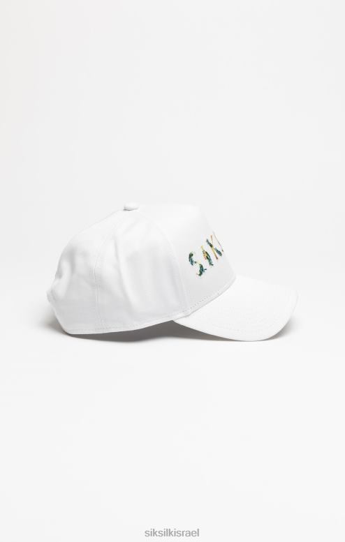 SikSilk לִשְׁנֵי הַמִינִים כובע משאית רקמה פרחונית לבן D2LH2234 אבזר