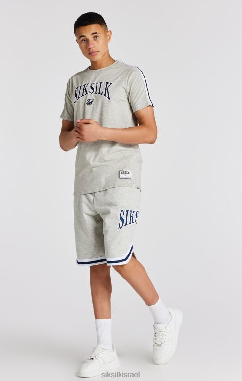 SikSilk בנים חולצת טריקו אפורה של אוניברסיטת מרל D2LH2283 לבוש