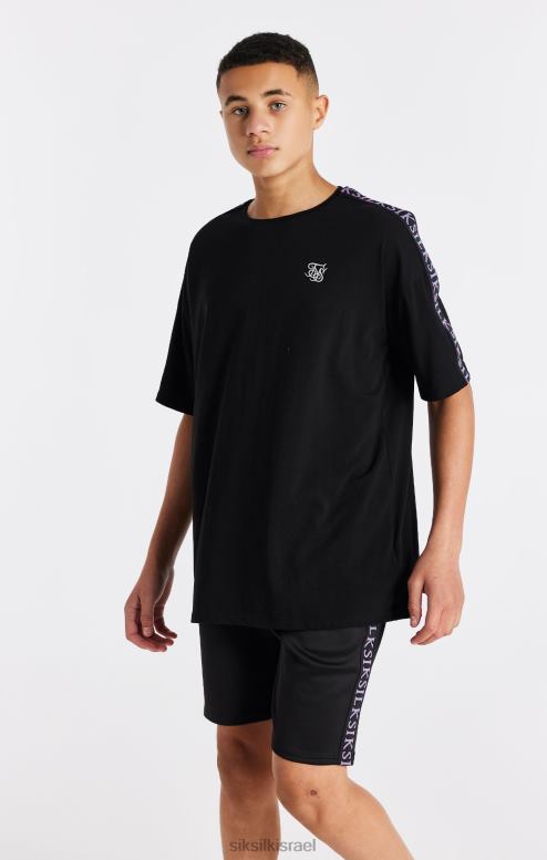 SikSilk בנים חולצת טריקו שחורה מודבקת D2LH2285 לבוש