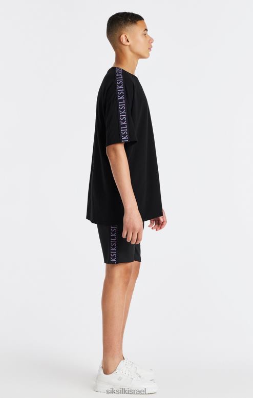 SikSilk בנים חולצת טריקו שחורה מודבקת D2LH2285 לבוש