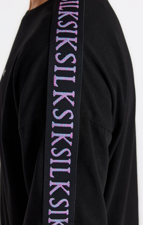 SikSilk בנים חולצת טריקו שחורה מודבקת D2LH2285 לבוש