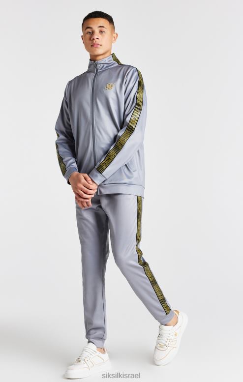 SikSilk בנים רוכסן דרך צוואר משפך מודבק באפור D2LH2295 לבוש