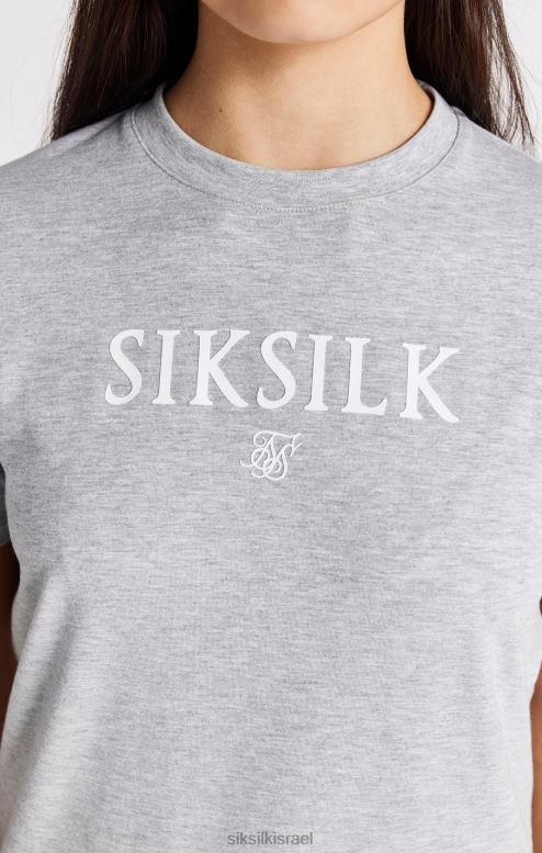 SikSilk בנות חולצת טריקו ממותגת חוואר אפורה D2LH2318 לבוש