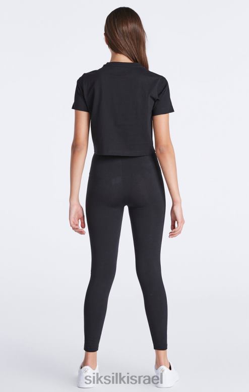 SikSilk בנות חולצת טריקו קצוצה חיוניים שחורים D2LH2320 לבוש