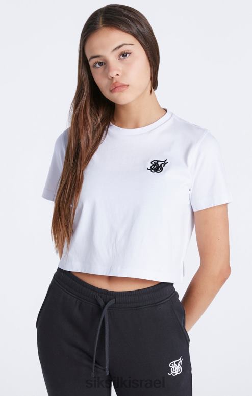 SikSilk בנות חולצת טריקו קצוצה חיוניים לבנה D2LH2321 לבוש