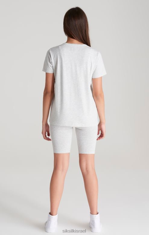 SikSilk בנות חולצת טריקו של החבר האפורה חוואר D2LH2322 לבוש