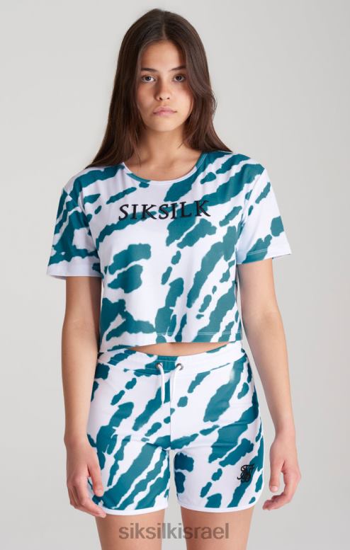 SikSilk בנות חולצת טריקו קצוצה עניבה לבנה D2LH2323 לבוש
