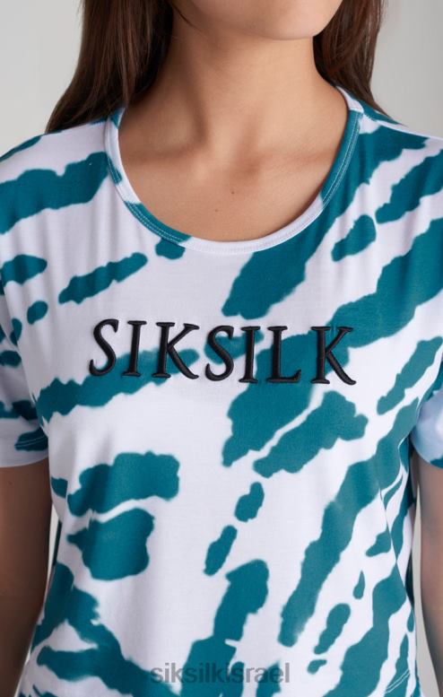 SikSilk בנות חולצת טריקו קצוצה עניבה לבנה D2LH2323 לבוש