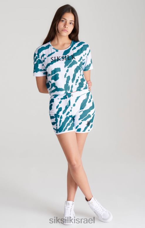 SikSilk בנות חולצת טריקו קצוצה עניבה לבנה D2LH2323 לבוש