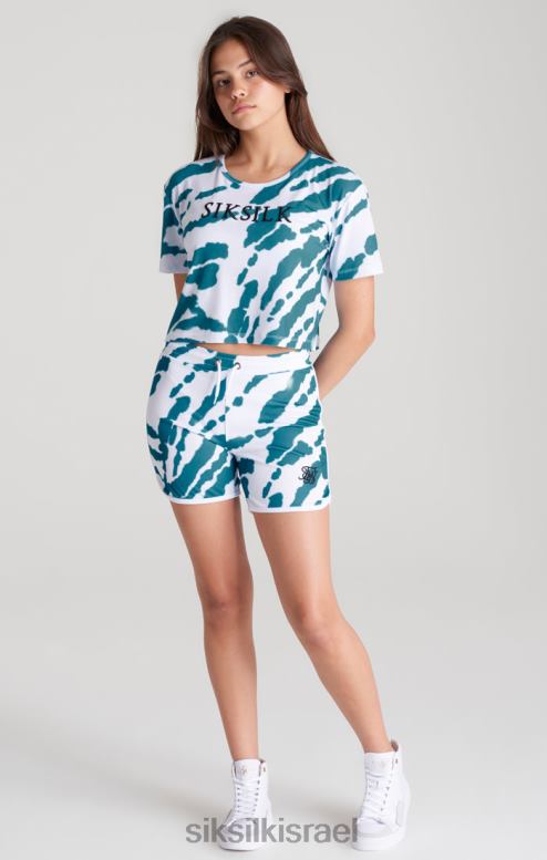 SikSilk בנות חולצת טריקו קצוצה עניבה לבנה D2LH2323 לבוש