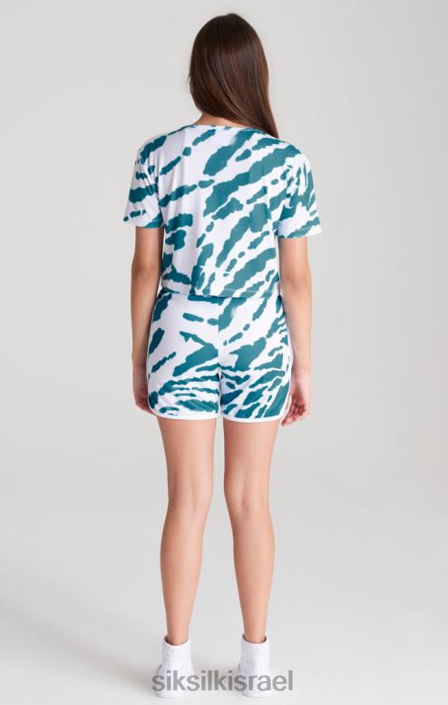 SikSilk בנות חולצת טריקו קצוצה עניבה לבנה D2LH2323 לבוש