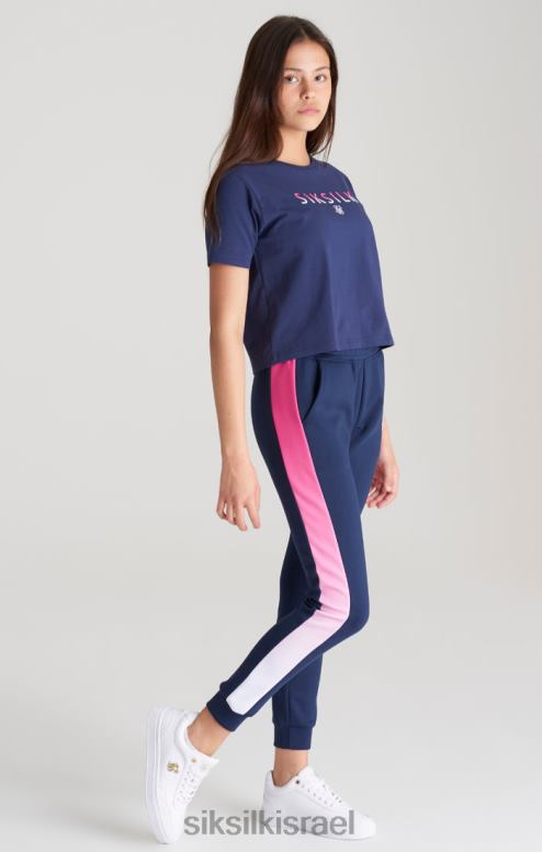 SikSilk בנות חולצת טריקו חתוכה עם לוגו דהייה כהה D2LH2325 לבוש