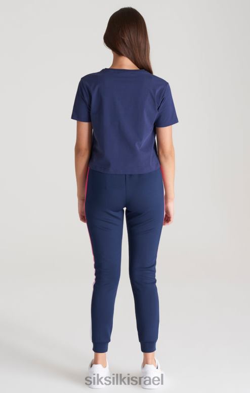 SikSilk בנות חולצת טריקו חתוכה עם לוגו דהייה כהה D2LH2325 לבוש