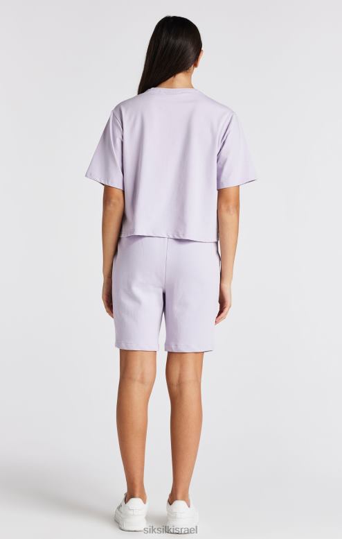 SikSilk בנות חולצת טריקו סגולה של לוגו אוניברסיטה D2LH2327 לבוש