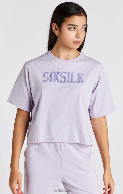SikSilk בנות חולצת טריקו סגולה של לוגו אוניברסיטה D2LH2327 לבוש