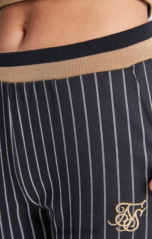 SikSilk בנות קפוצ'ון קצוץ בפס בייסבול שחור D2LH2337 לבוש