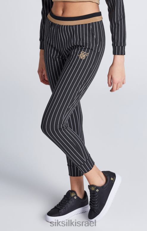 SikSilk בנות קפוצ'ון קצוץ בפס בייסבול שחור D2LH2337 לבוש