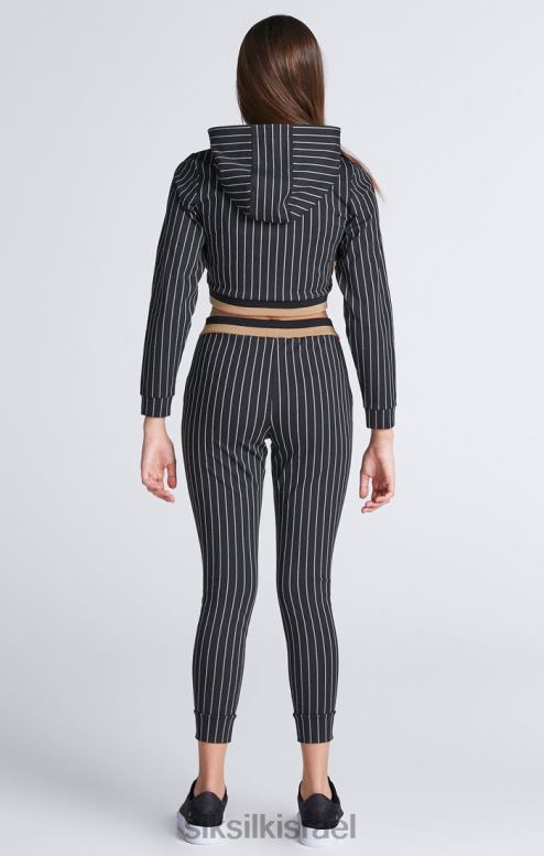 SikSilk בנות קפוצ'ון קצוץ בפס בייסבול שחור D2LH2337 לבוש