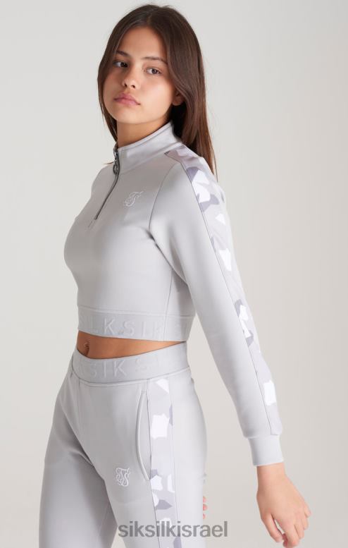 SikSilk בנות חלק עליון רצועה אפור עם פאנל קמו D2LH2338 לבוש