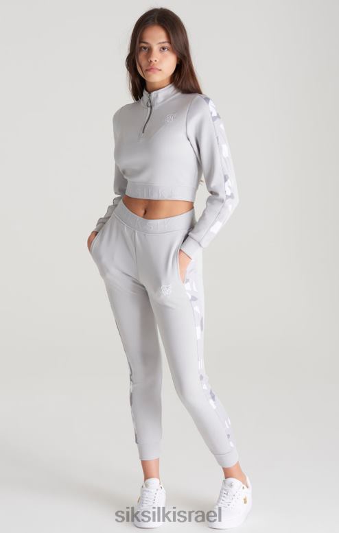 SikSilk בנות חלק עליון רצועה אפור עם פאנל קמו D2LH2338 לבוש