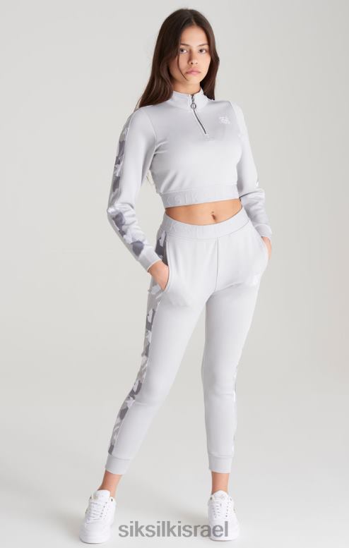 SikSilk בנות חלק עליון רצועה אפור עם פאנל קמו D2LH2338 לבוש