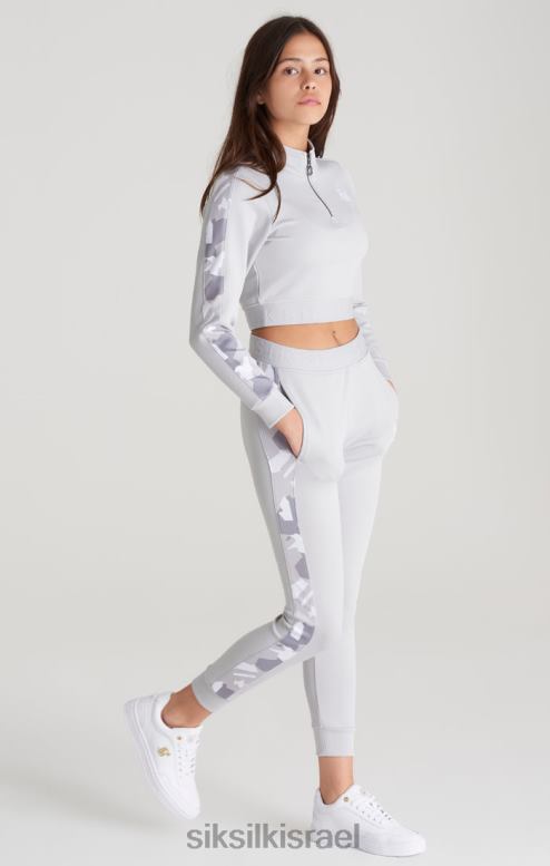 SikSilk בנות חלק עליון רצועה אפור עם פאנל קמו D2LH2338 לבוש