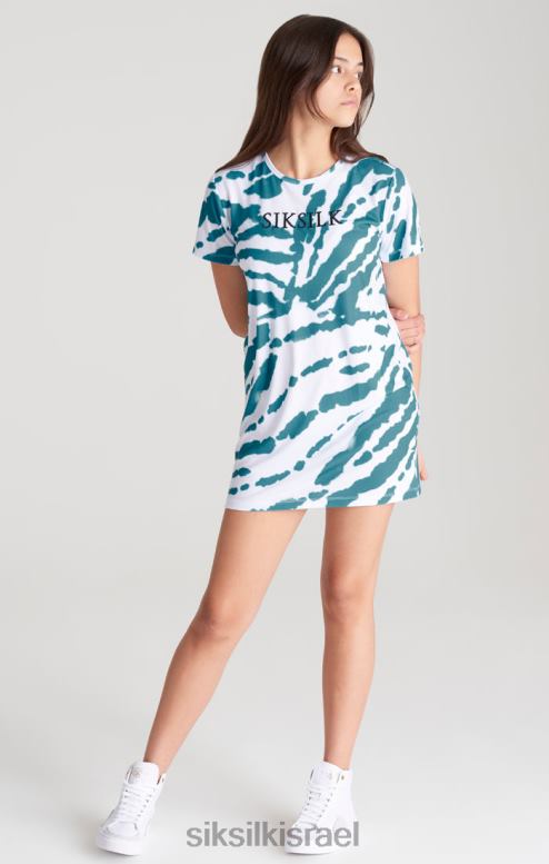 SikSilk בנות שמלת חולצת טריקו עניבה לבנה D2LH2343 לבוש