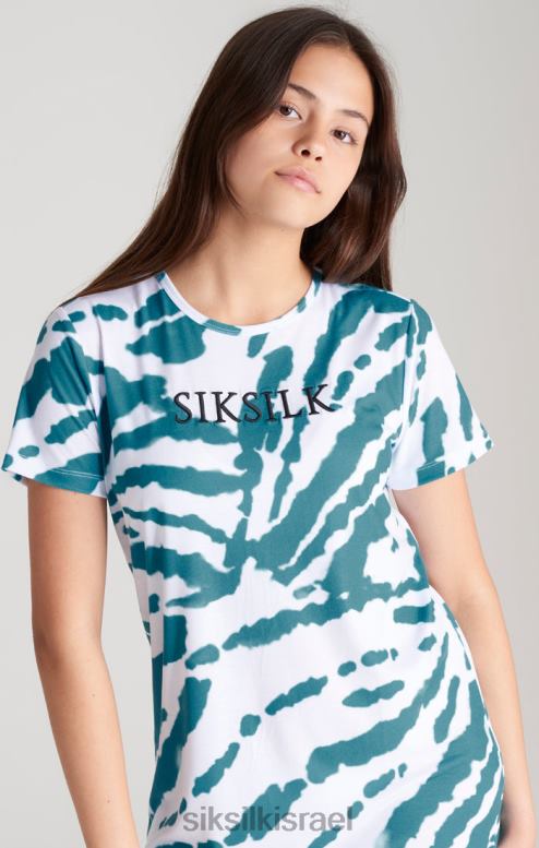 SikSilk בנות שמלת חולצת טריקו עניבה לבנה D2LH2343 לבוש