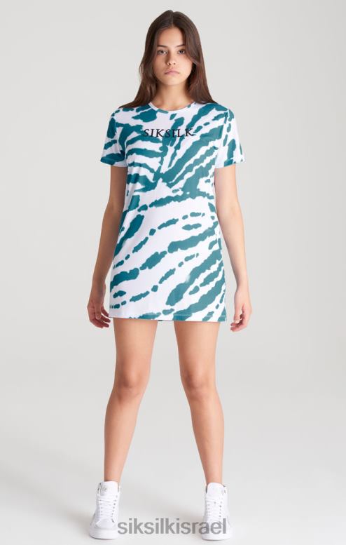 SikSilk בנות שמלת חולצת טריקו עניבה לבנה D2LH2343 לבוש